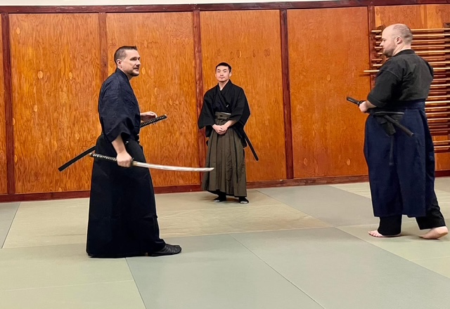 Sword training class at Kashiwa Bujinkan dojo